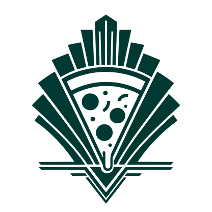 Art Deco Pizza Slice Logo #003932