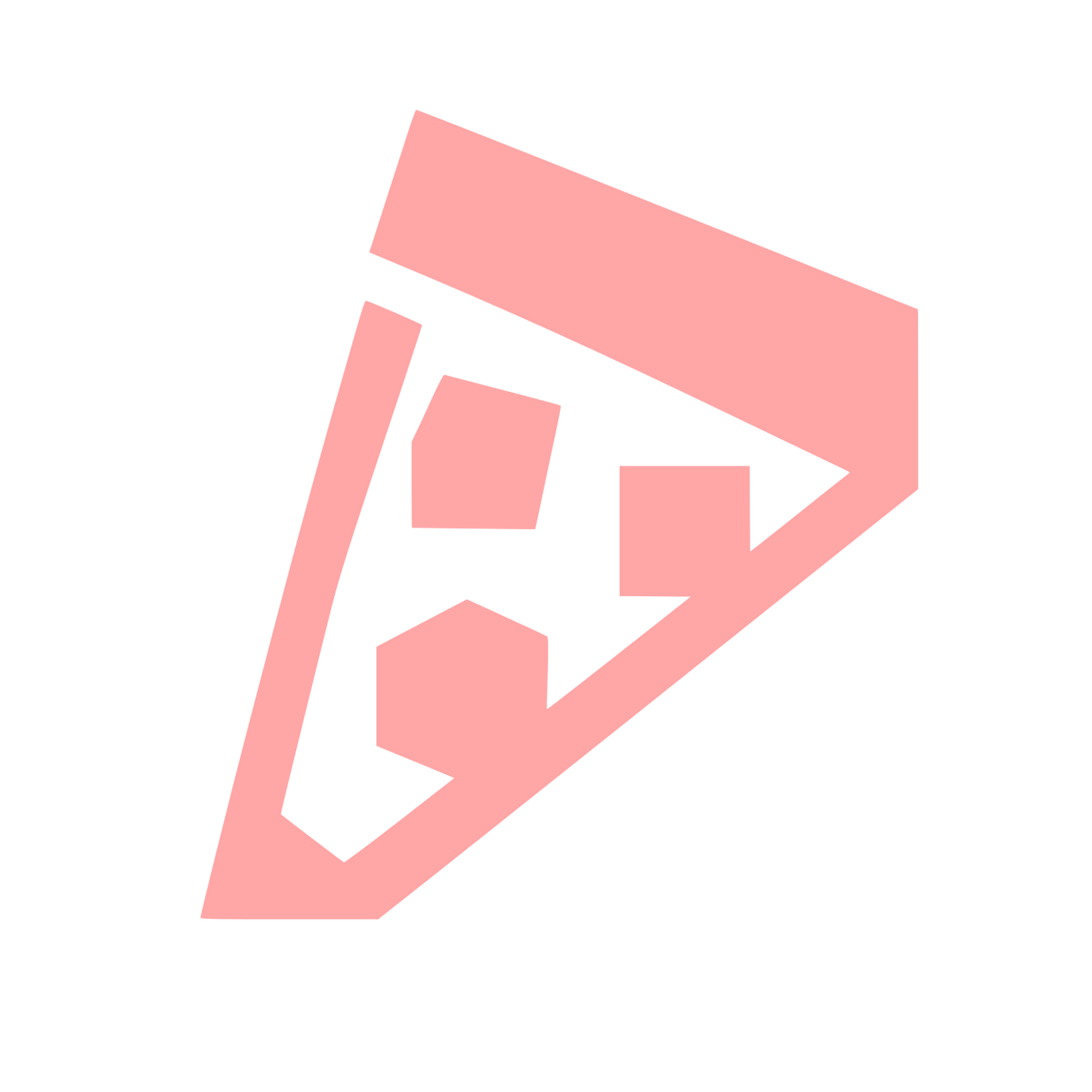 Geometric Pizza Slice Logo #ffa6a6