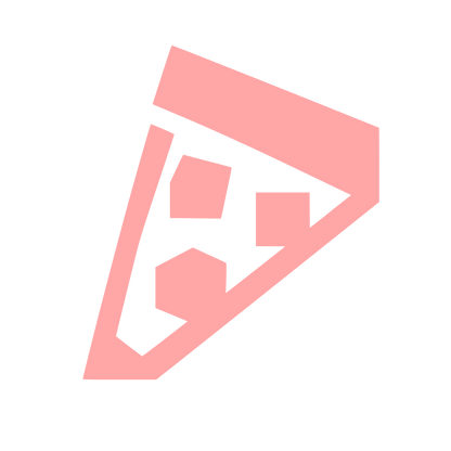 Geometric Pizza Slice Logo #ffa6a6
