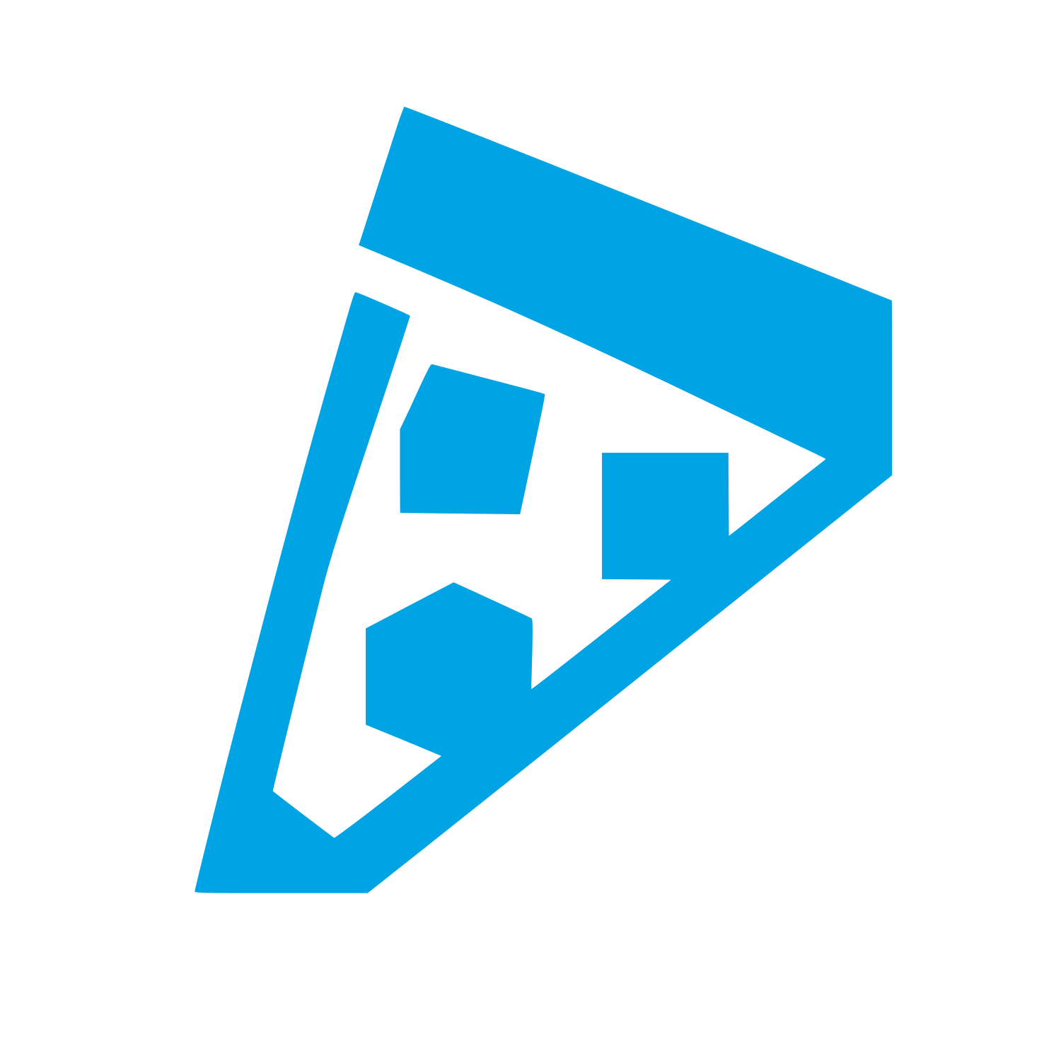 Geometric Pizza Slice Logo #00a3e4