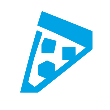 Geometric Pizza Slice Logo #00a3e4