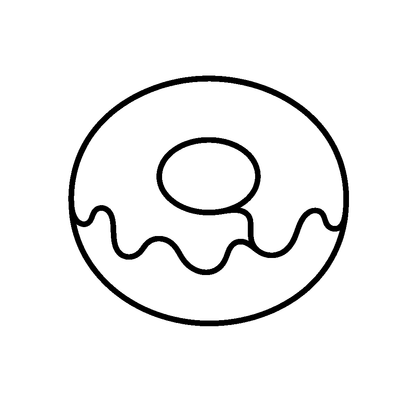 Glazed Donut Outline Logo