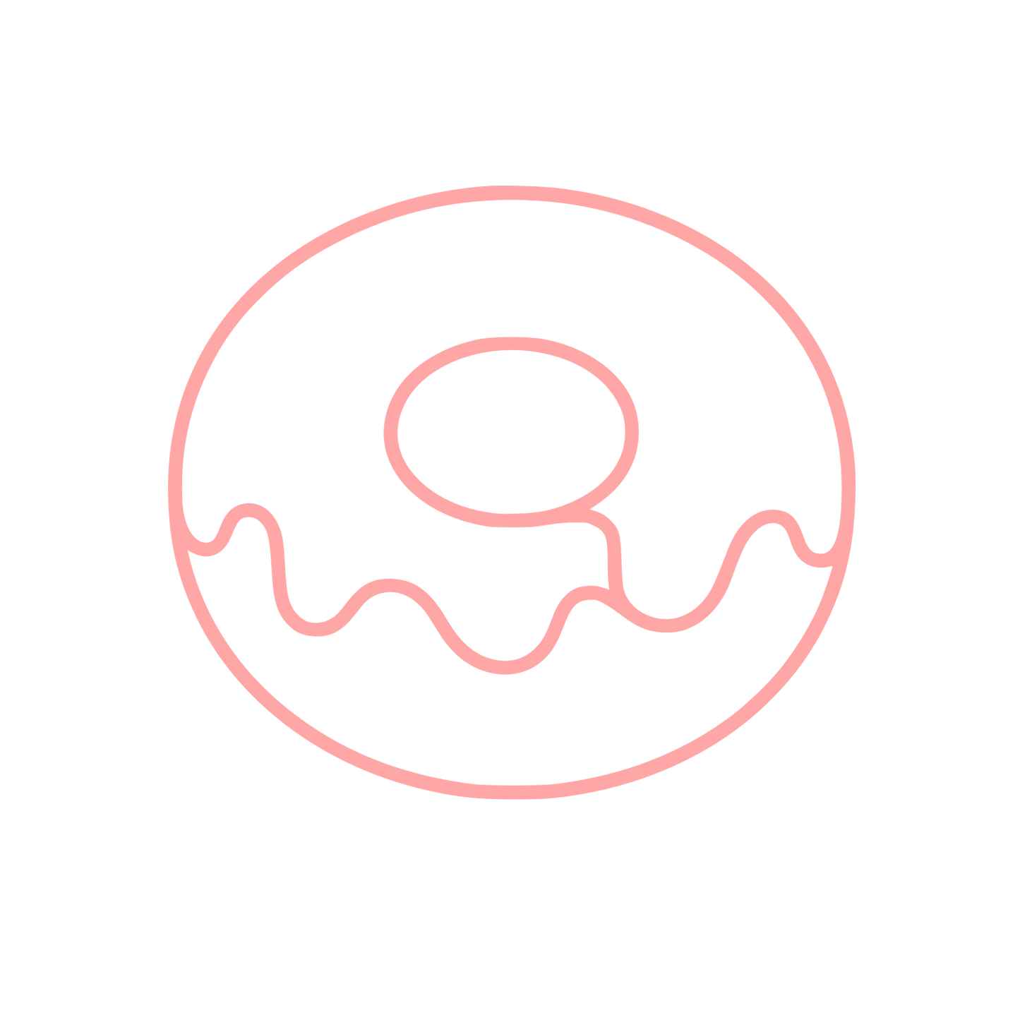 Glazed Donut Outline Logo #ffa6a6