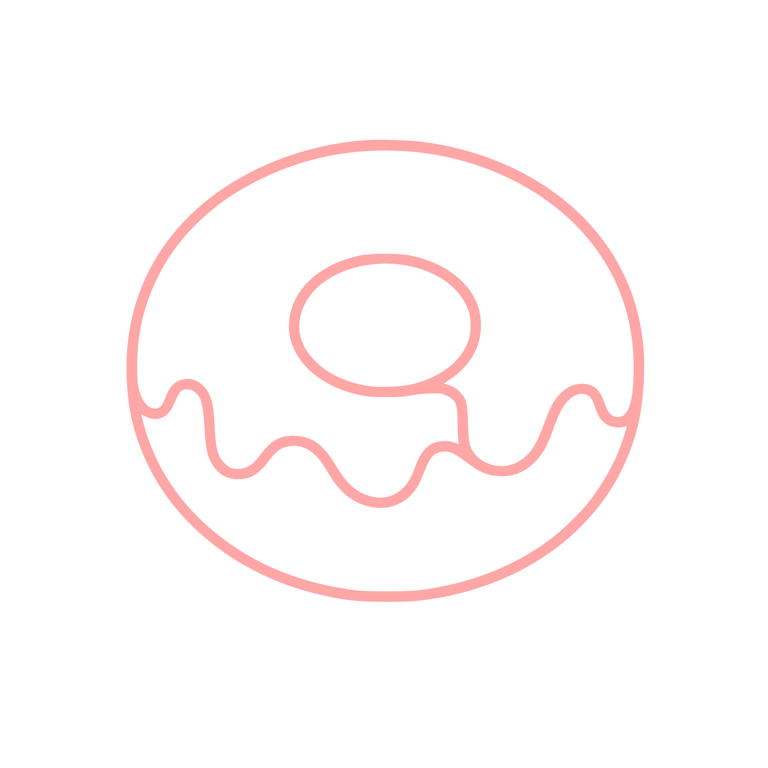 Glazed Donut Outline Logo #ffa6a6