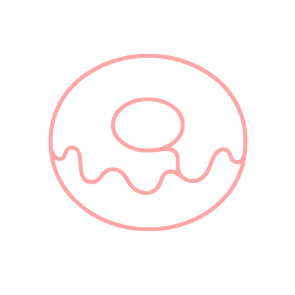 Glazed Donut Outline Logo #ffa6a6