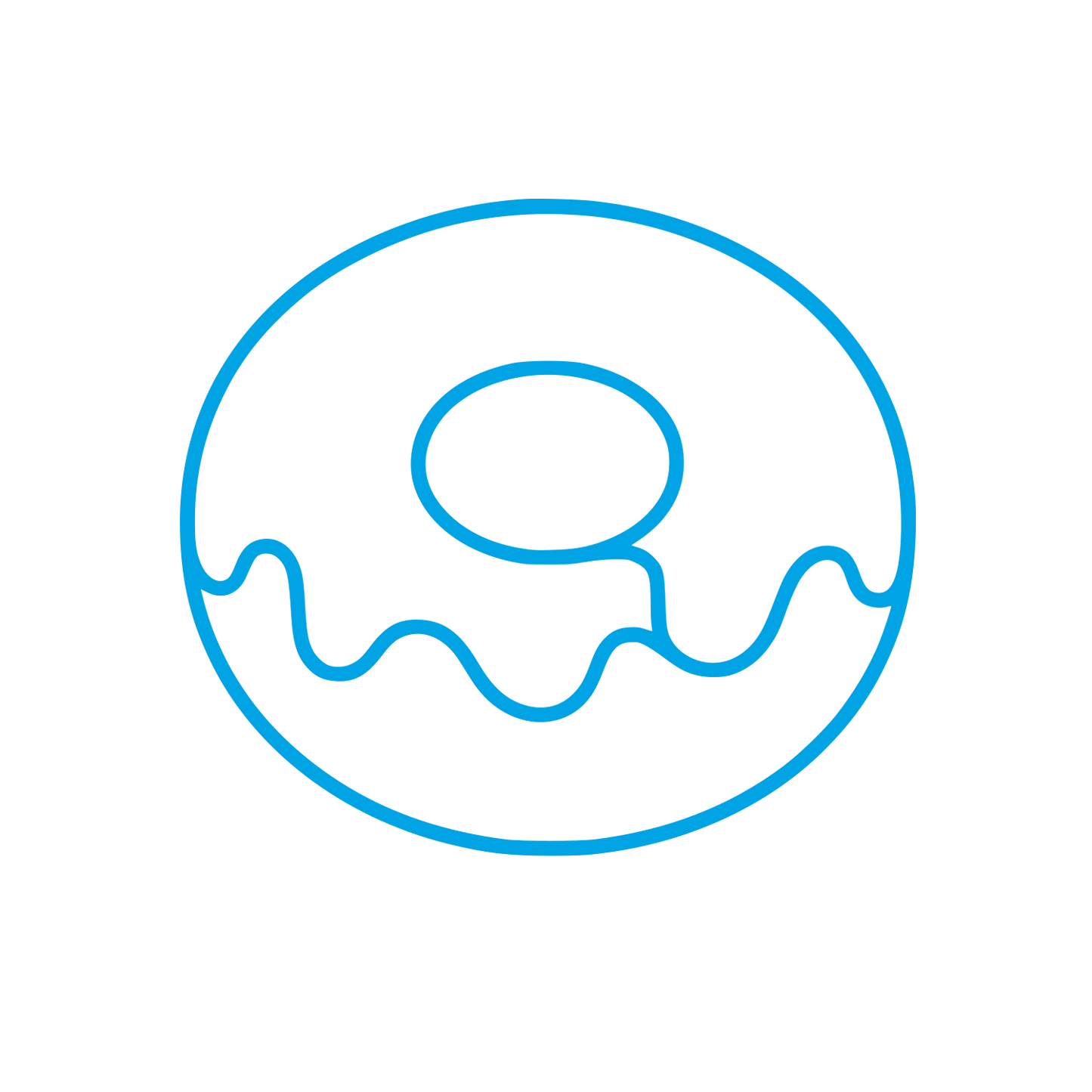 Glazed Donut Outline Logo #00a3e4