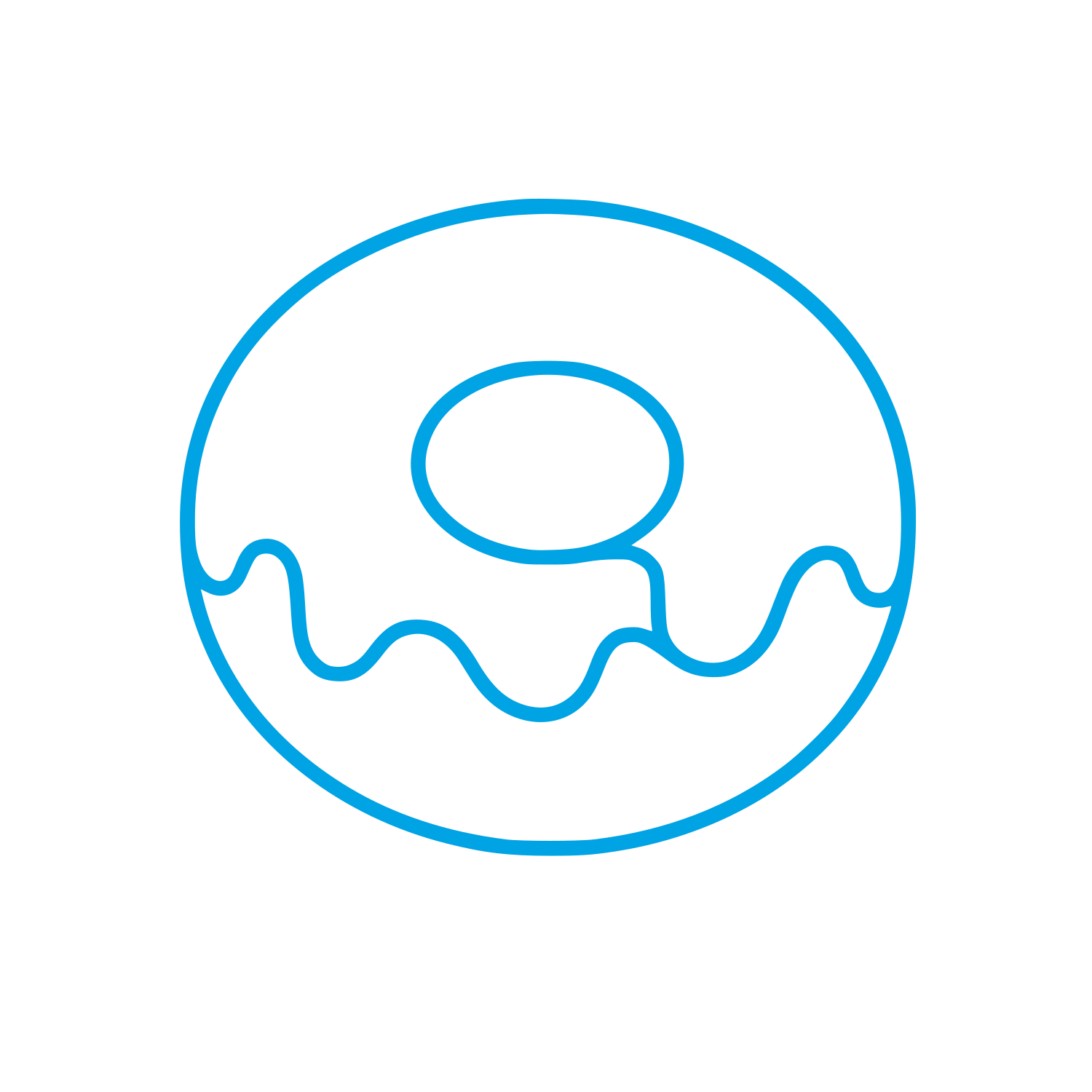 Glazed Donut Outline Logo #00a3e4