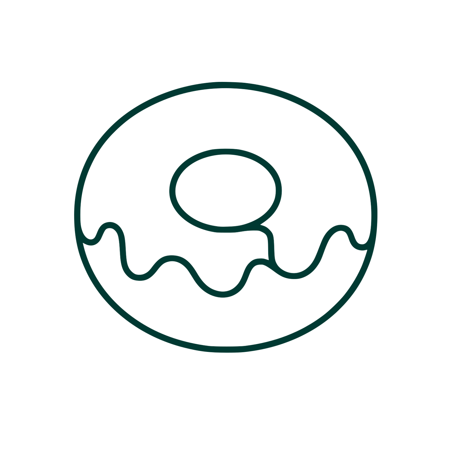 Glazed Donut Outline Logo #003932