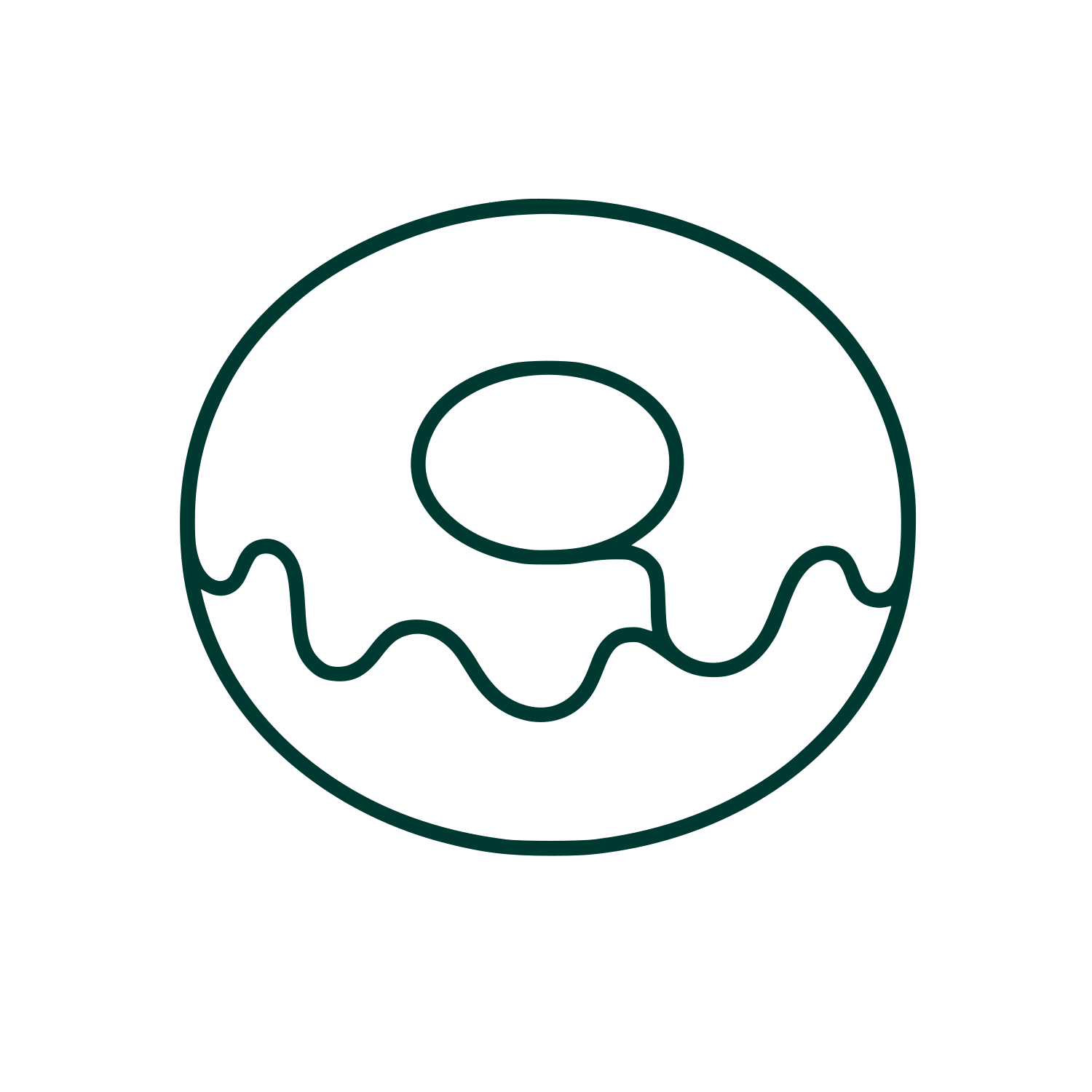 Glazed Donut Outline Logo #003932