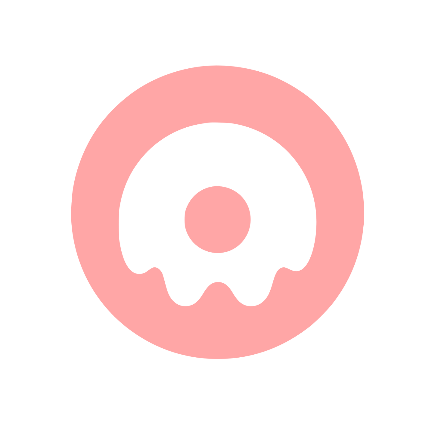 Ghost Donut Circle Logo #ffa6a6