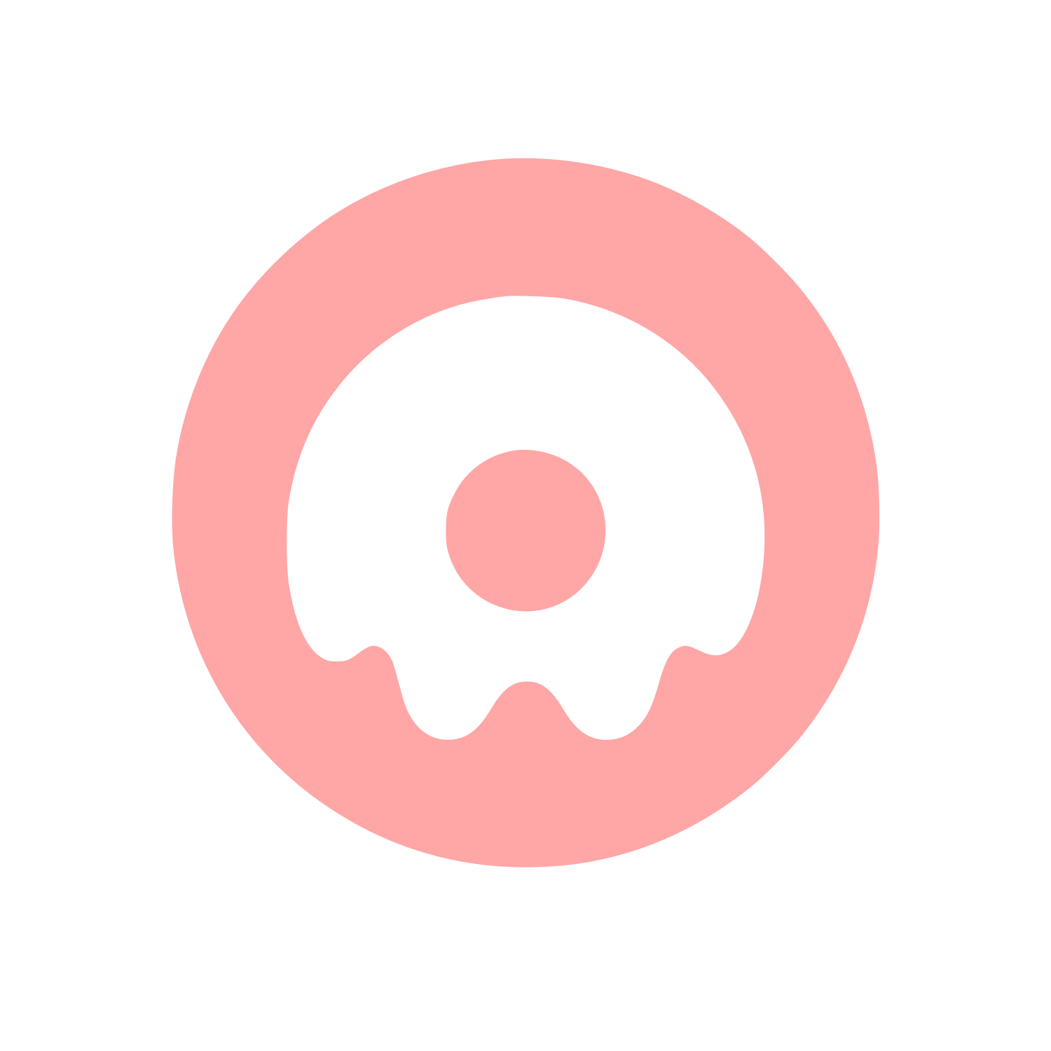 Ghost Donut Circle Logo #ffa6a6