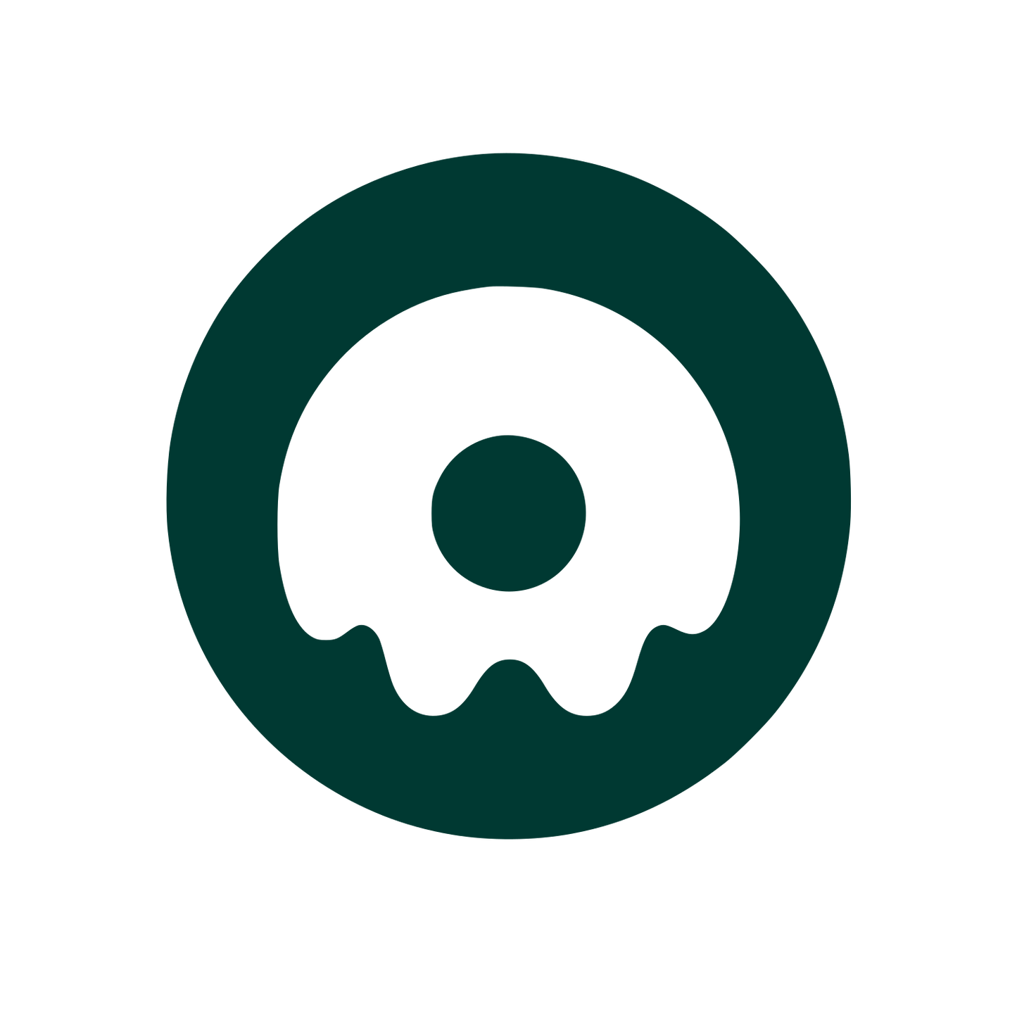 Ghost Donut Circle Logo #003932