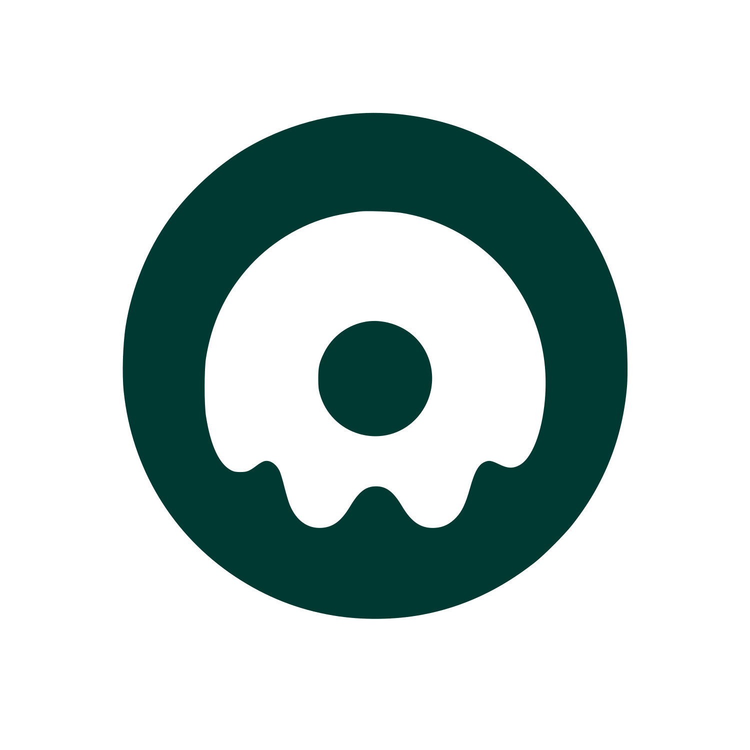 Ghost Donut Circle Logo #003932