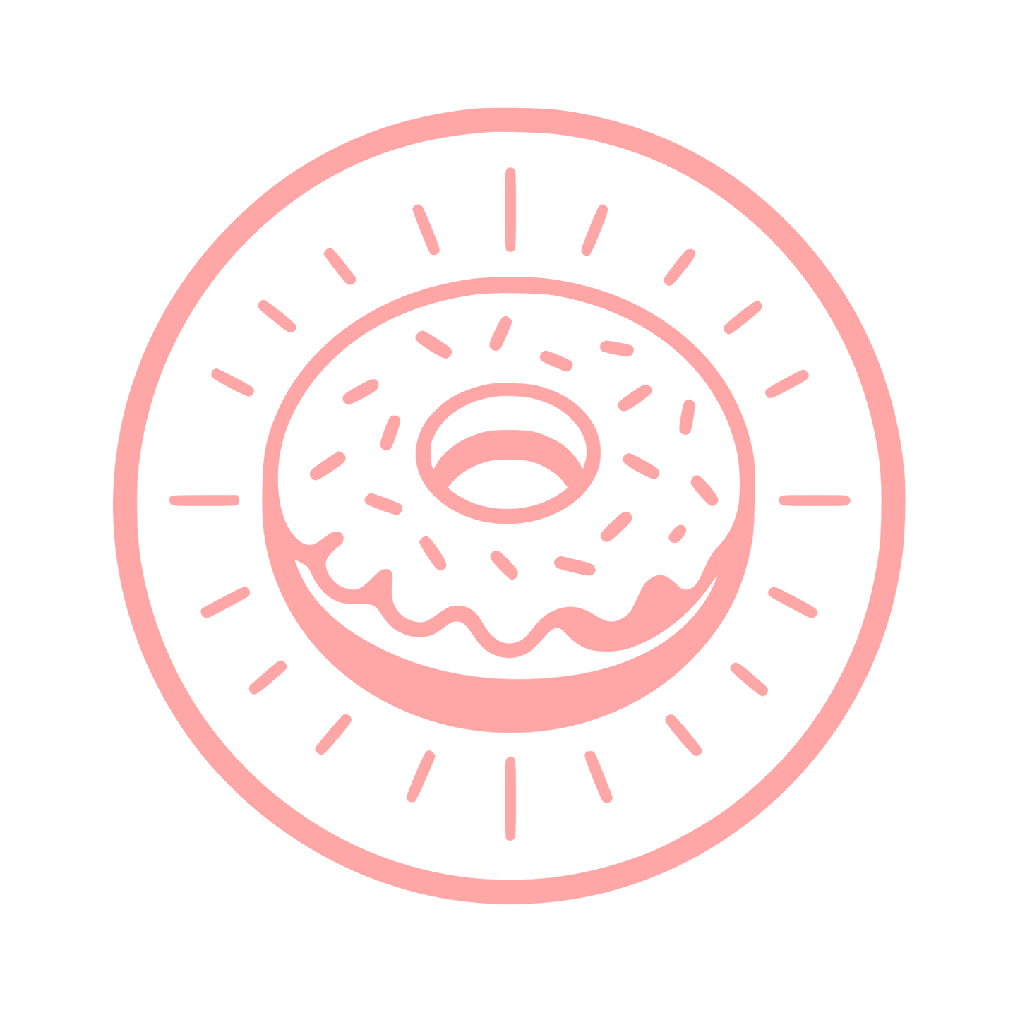 Donut Circle Badge Logo #ffa6a6