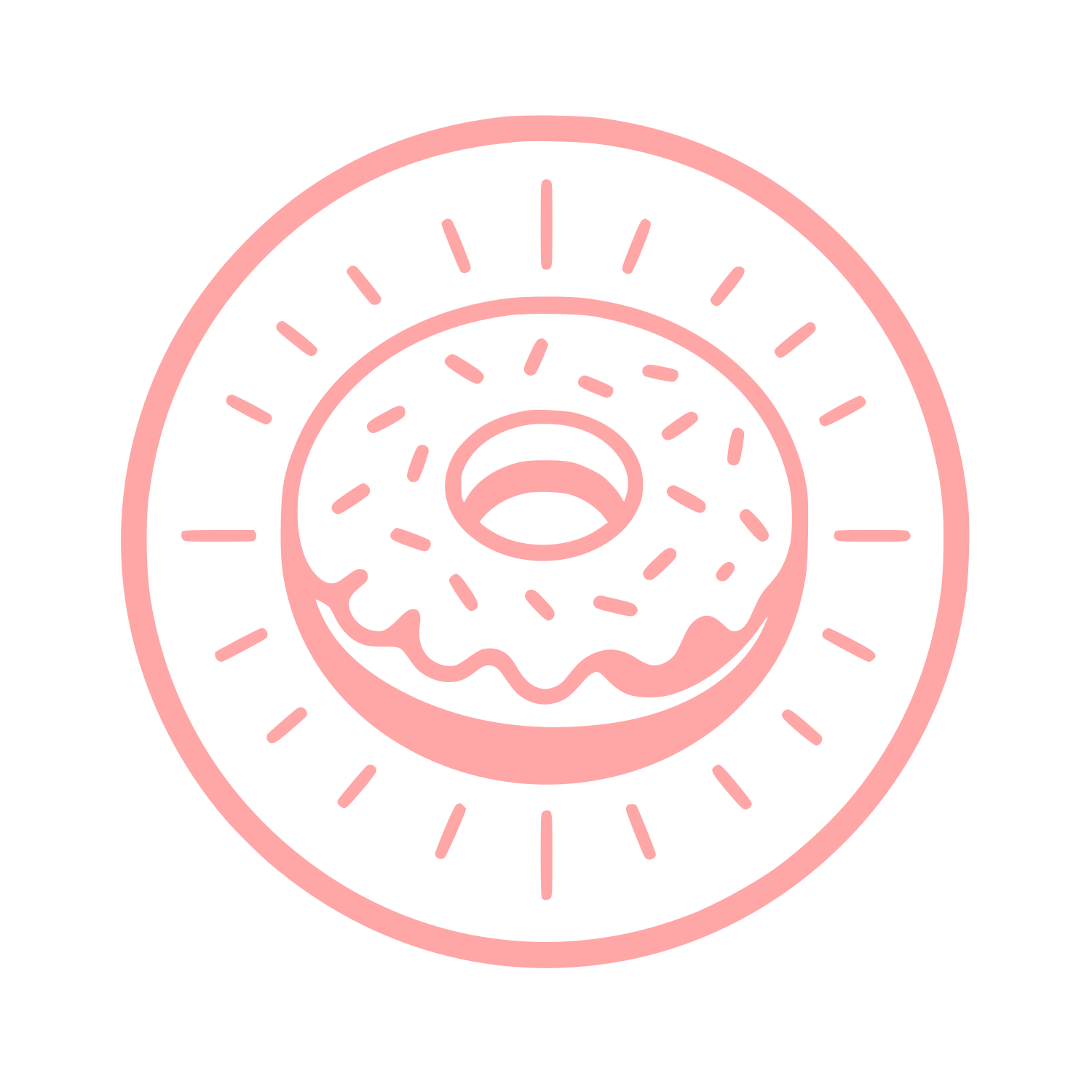 Donut Circle Badge Logo #ffa6a6