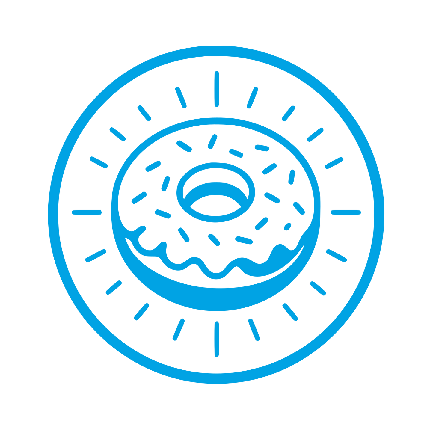 Donut Circle Badge Logo #00a3e4