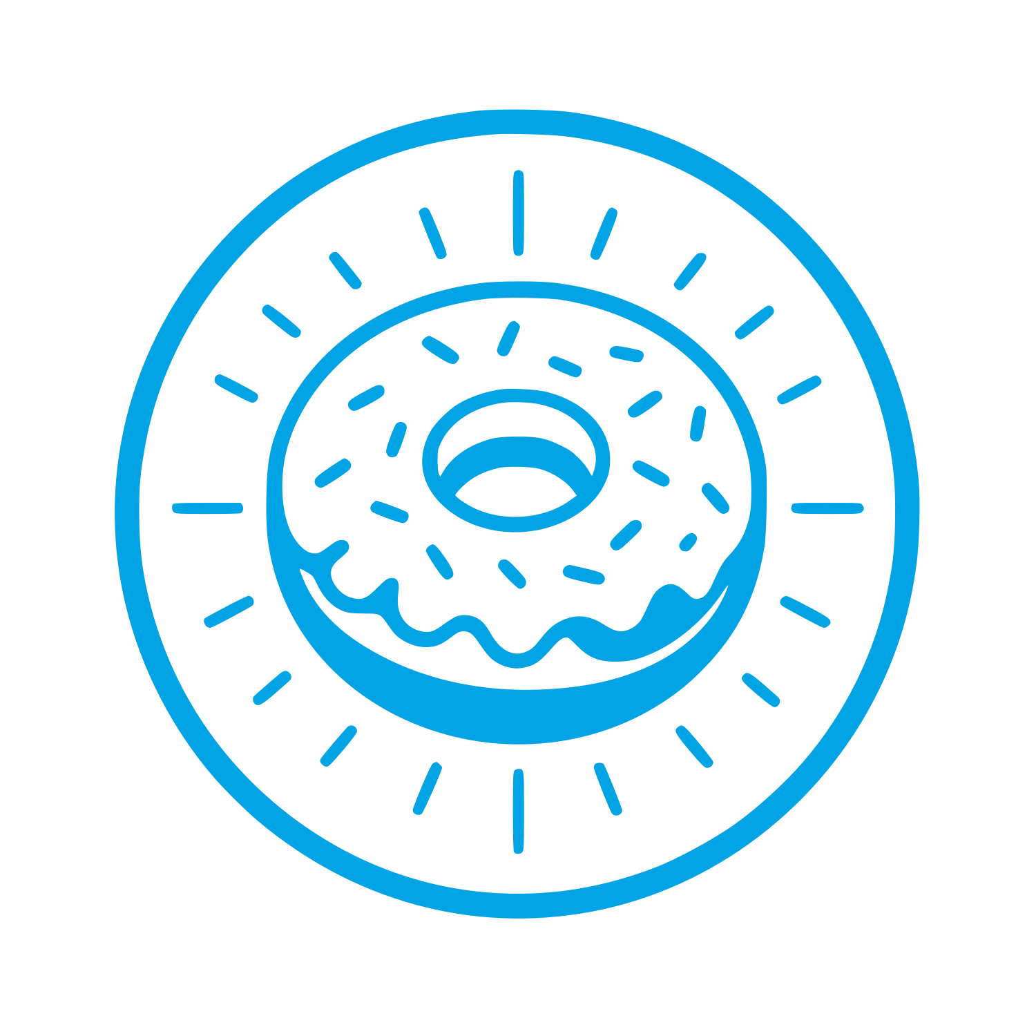 Donut Circle Badge Logo #00a3e4