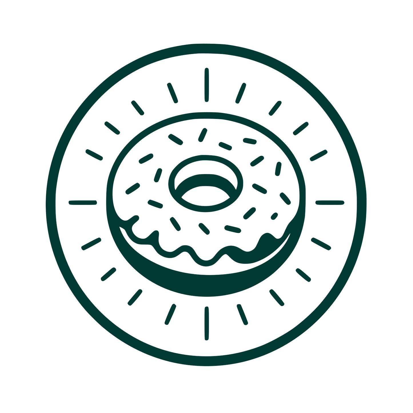 Donut Circle Badge Logo #003932