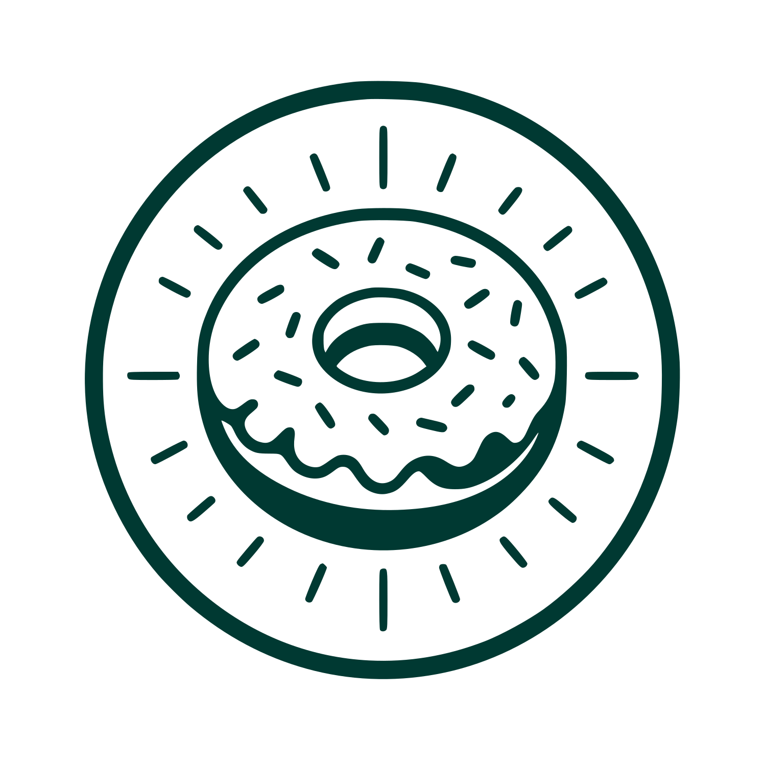 Donut Circle Badge Logo #003932