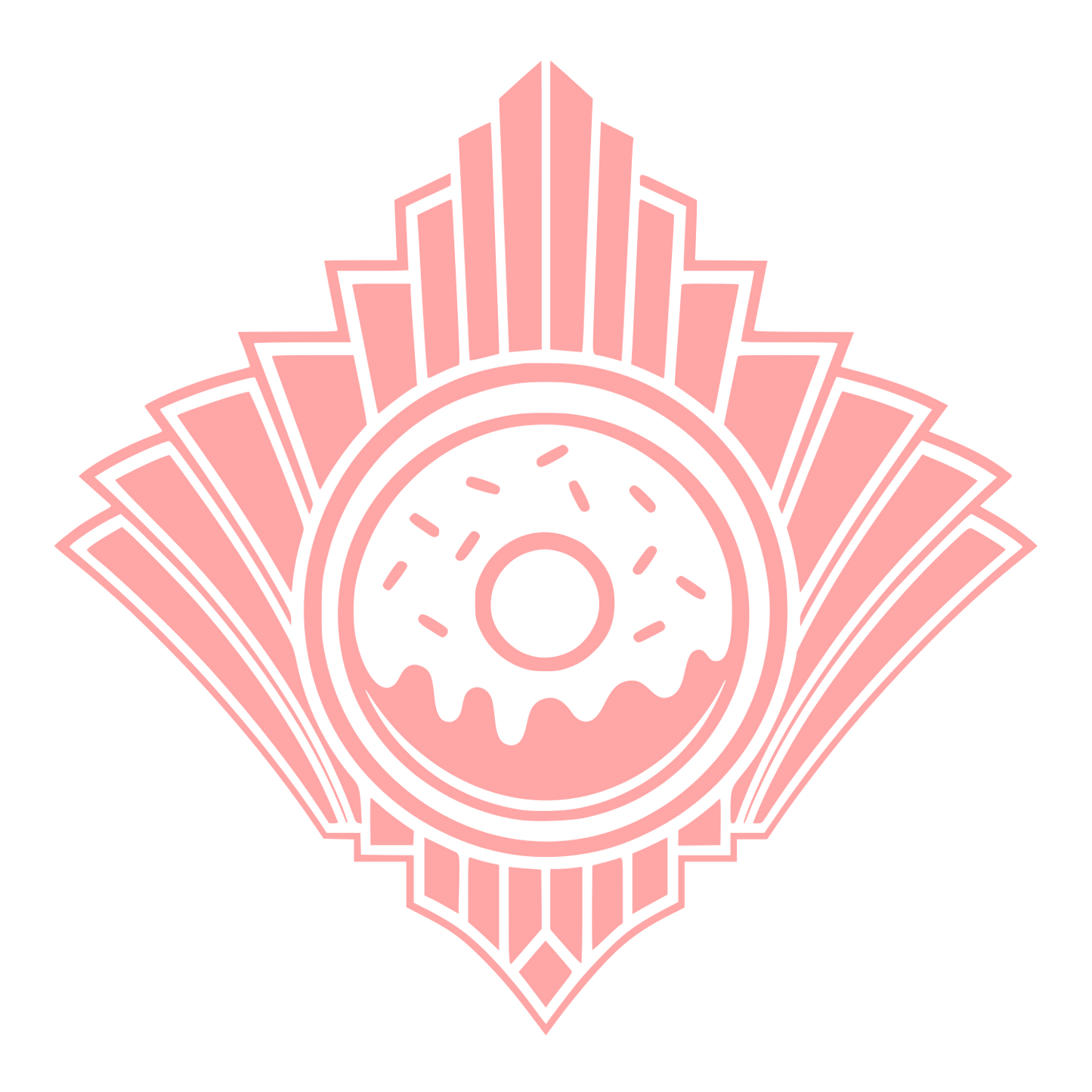Art Deco Donut Logo #ffa6a6