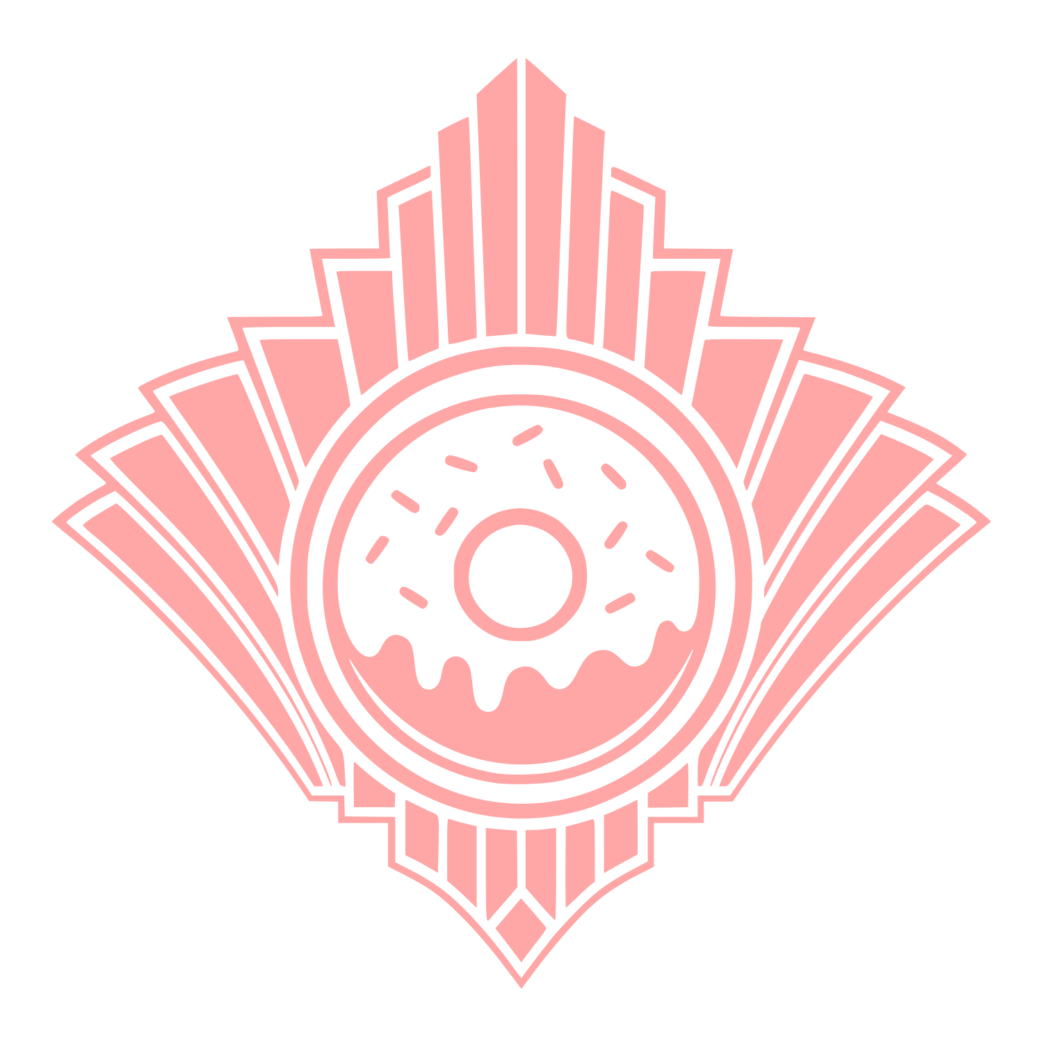 Art Deco Donut Logo #ffa6a6
