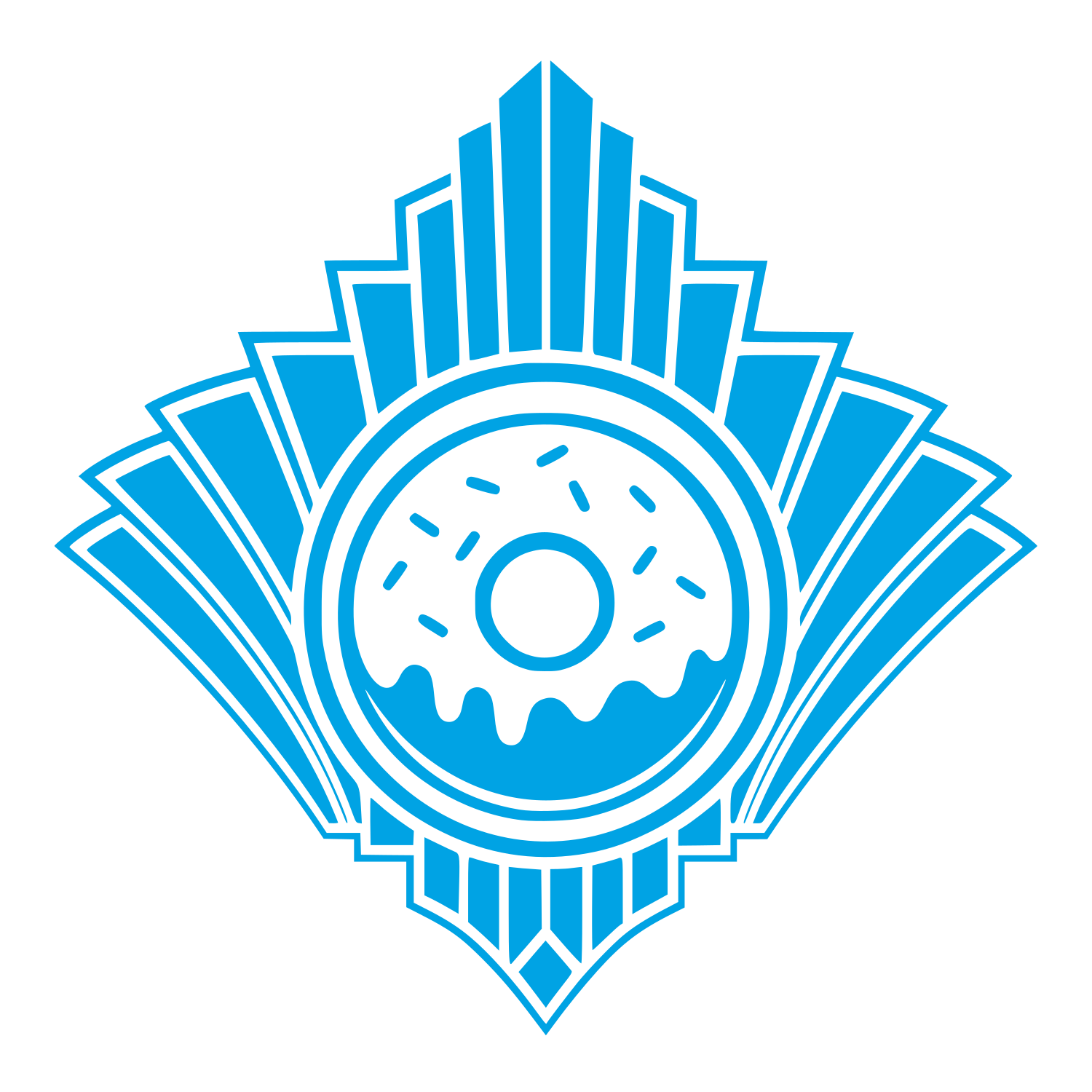 Art Deco Donut Logo #00a3e4