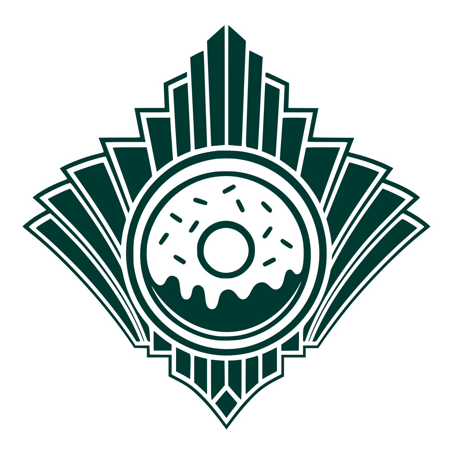 Art Deco Donut Logo #003932