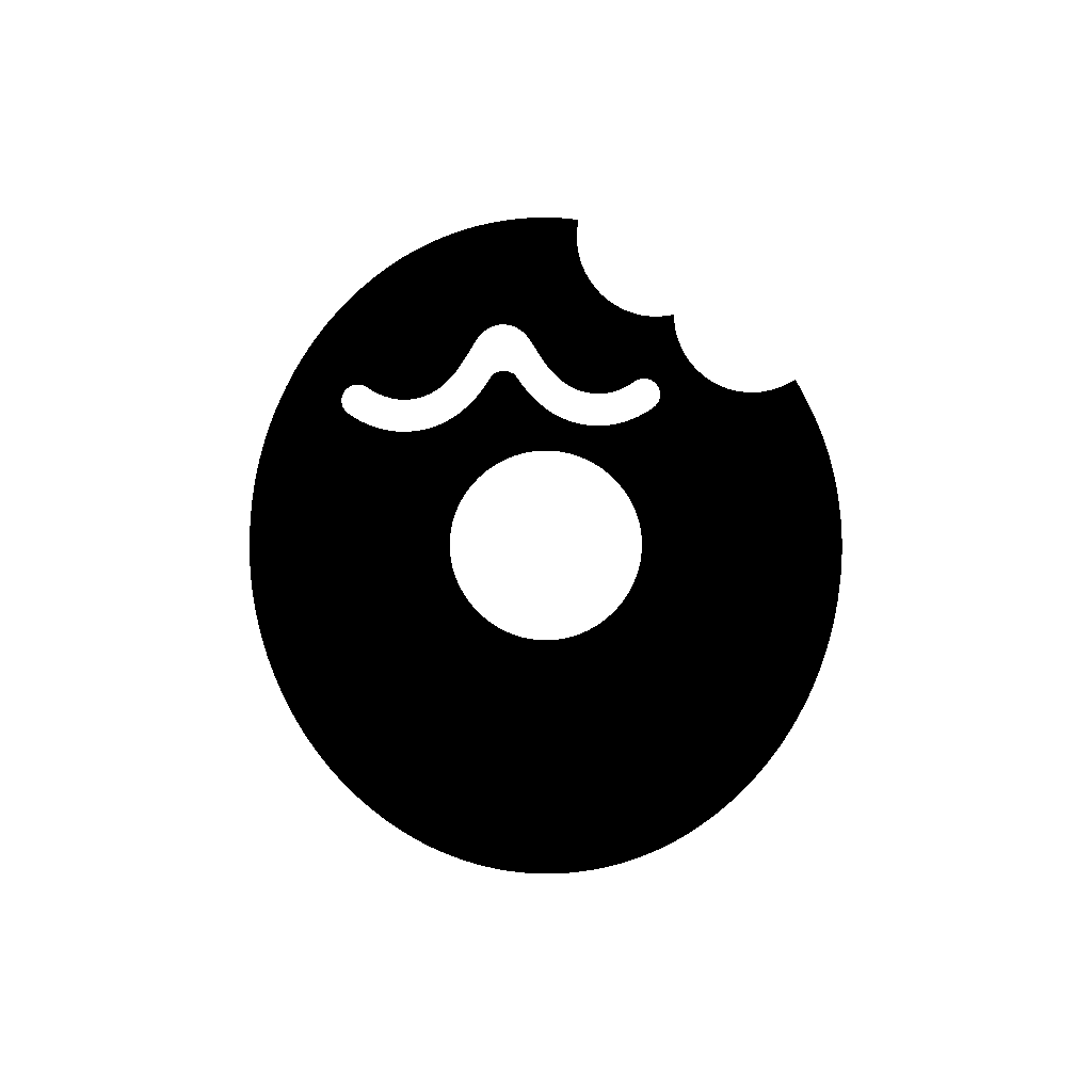 Bitten Donut with Frosting Logo