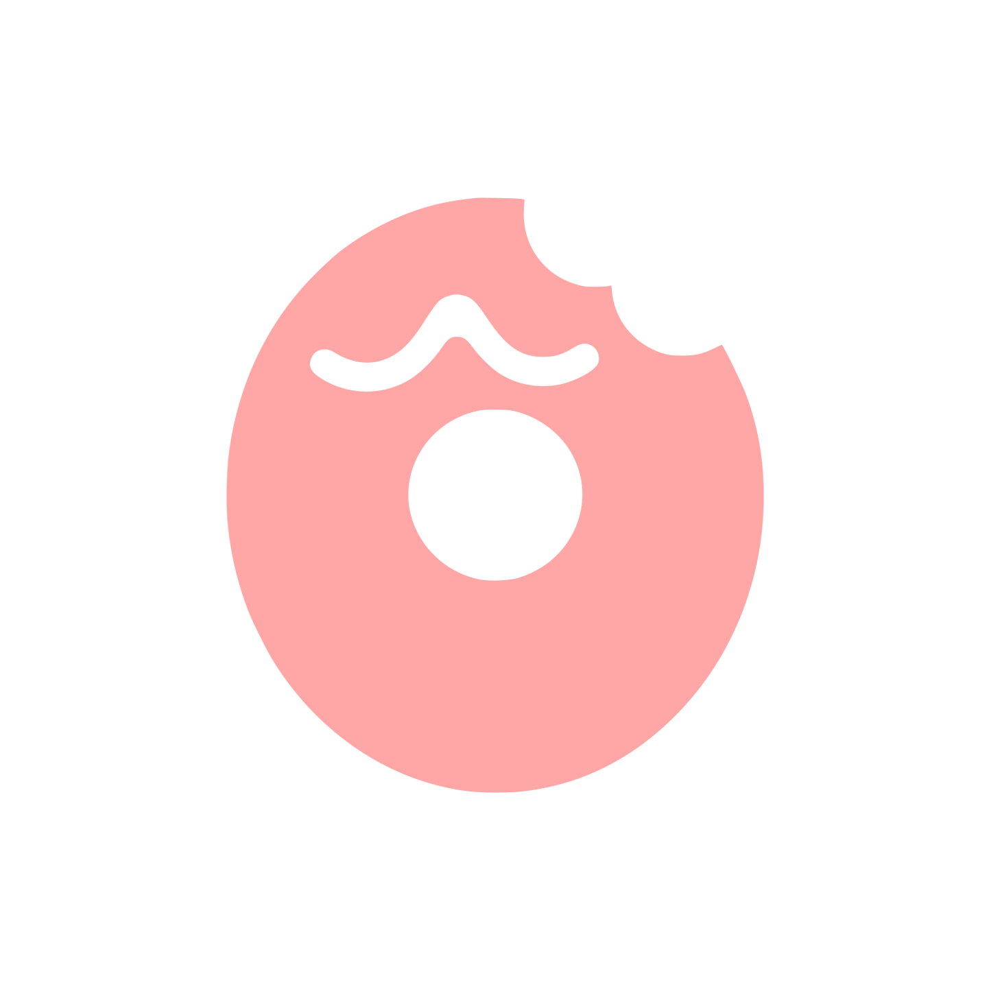 Bitten Donut with Frosting Logo #ffa6a6