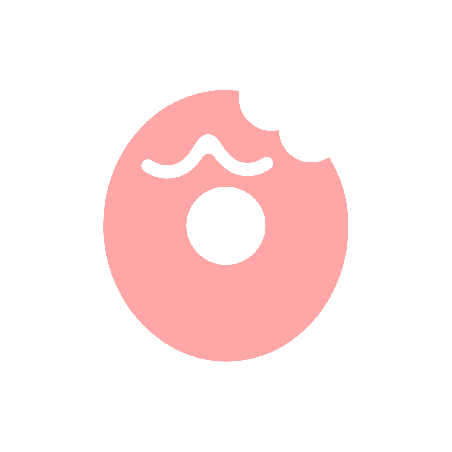 Bitten Donut with Frosting Logo #ffa6a6