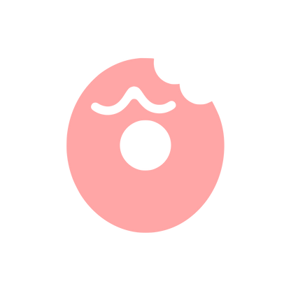Bitten Donut with Frosting Logo #ffa6a6
