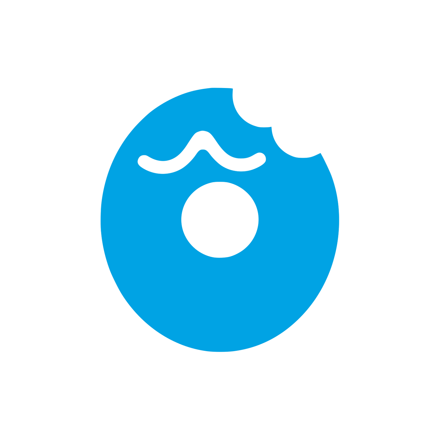 Bitten Donut with Frosting Logo #00a3e4
