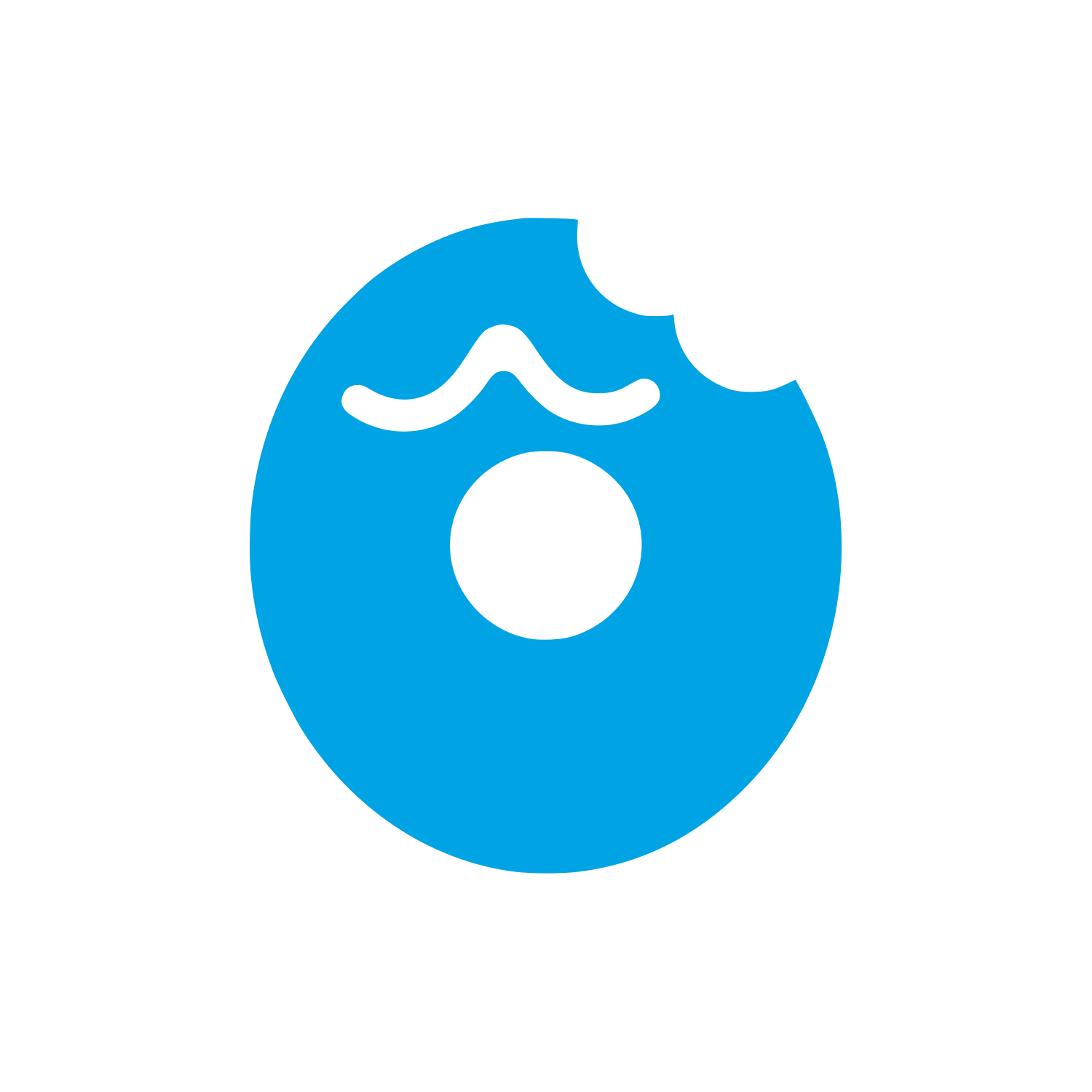 Bitten Donut with Frosting Logo #00a3e4