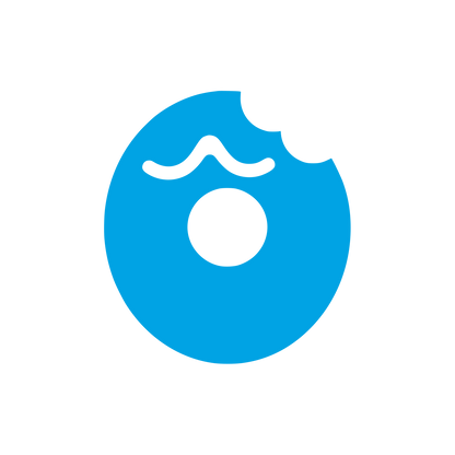 Bitten Donut with Frosting Logo #00a3e4