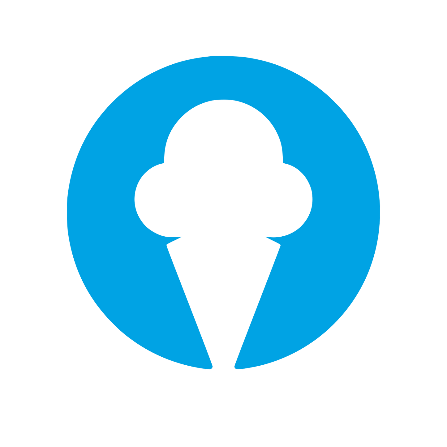 Ice Cream Cone Circle Logo #00a3e4