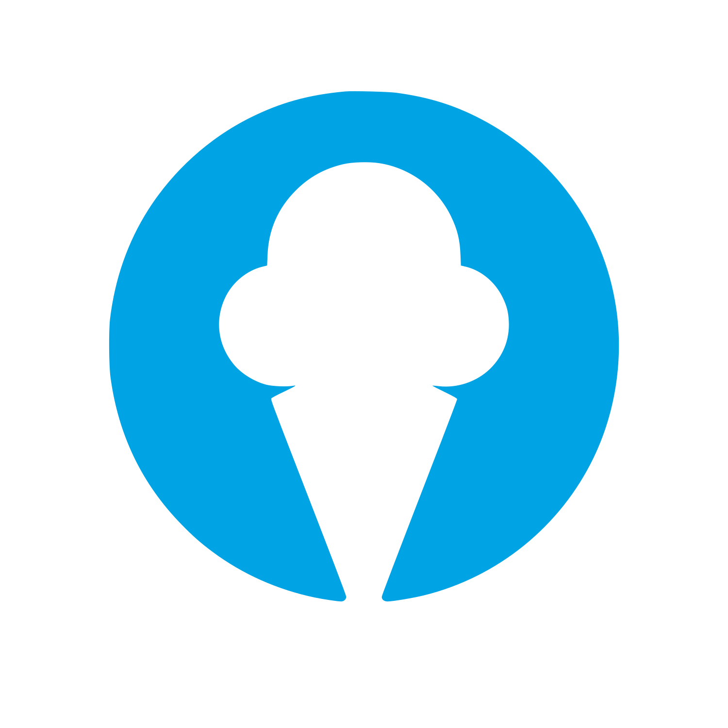 Ice Cream Cone Circle Logo #00a3e4