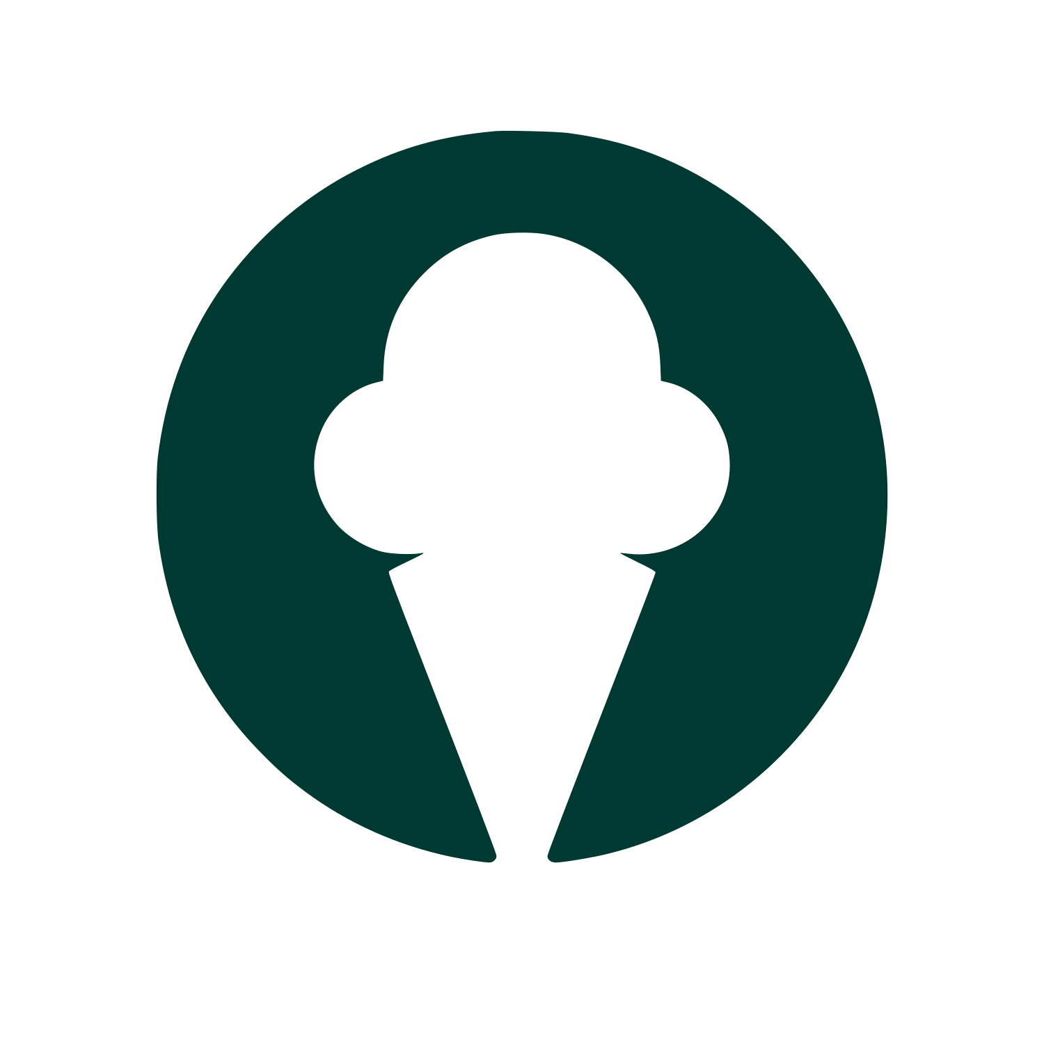 Ice Cream Cone Circle Logo #003932