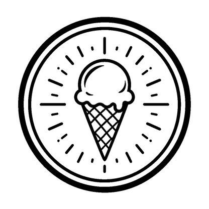 Ice Cream Cone Badge Logo