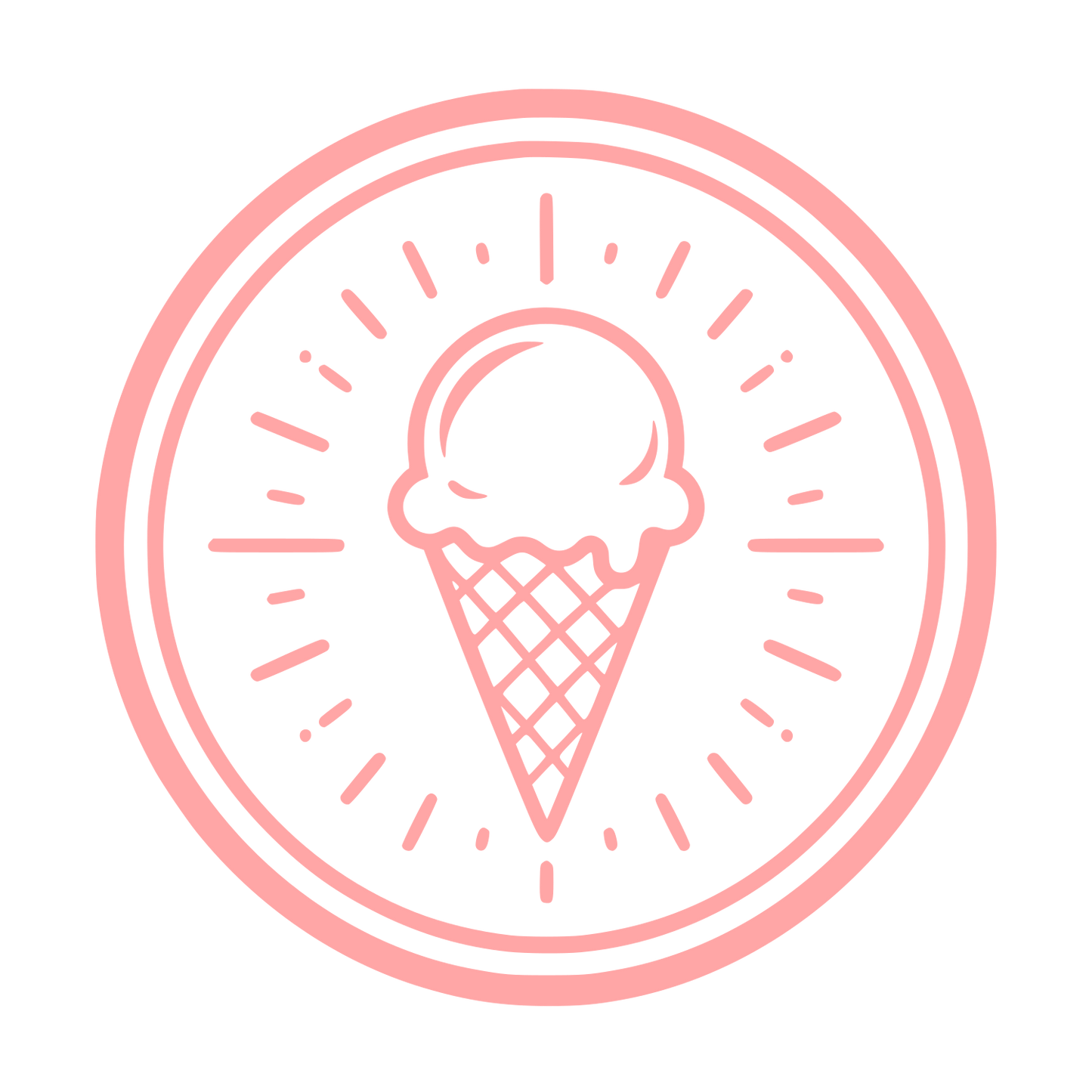 Ice Cream Cone Badge Logo #ffa6a6