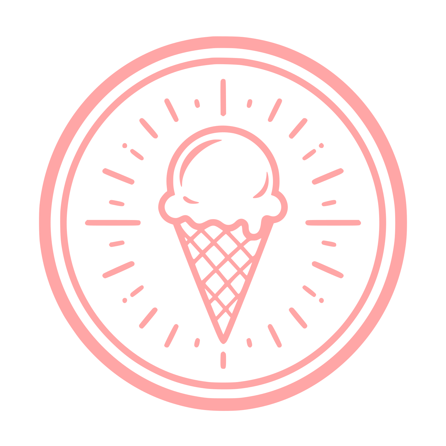 Ice Cream Cone Badge Logo #ffa6a6