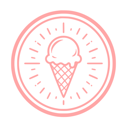 Ice Cream Cone Badge Logo #ffa6a6