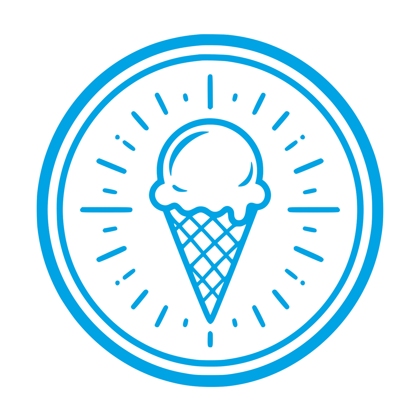 Ice Cream Cone Badge Logo #00a3e4