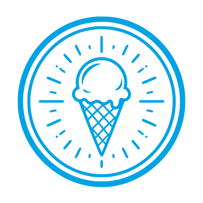Ice Cream Cone Badge Logo #00a3e4