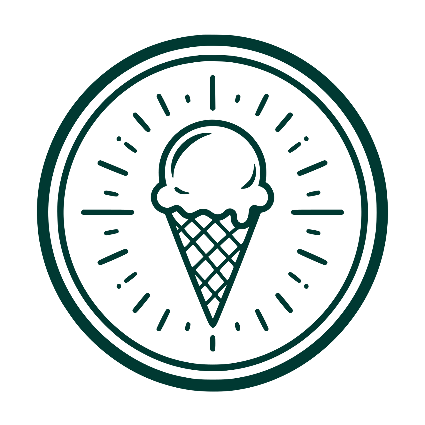 Ice Cream Cone Badge Logo #003932