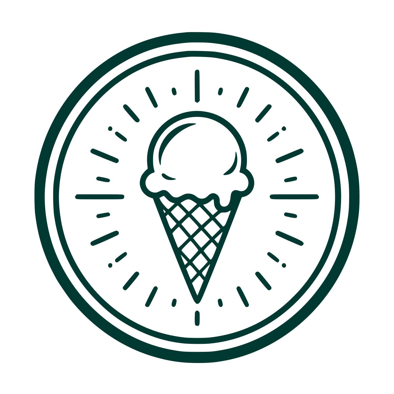 Ice Cream Cone Badge Logo #003932