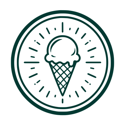Ice Cream Cone Badge Logo #003932