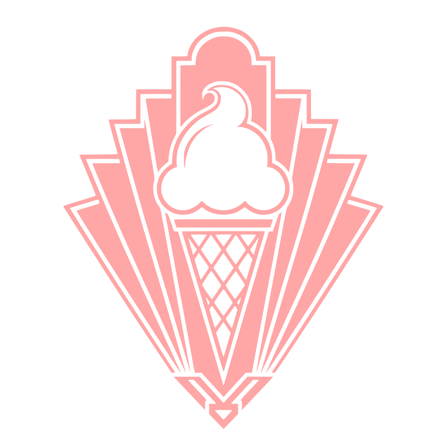 Art Deco Ice Cream Cone Logo #ffa6a6