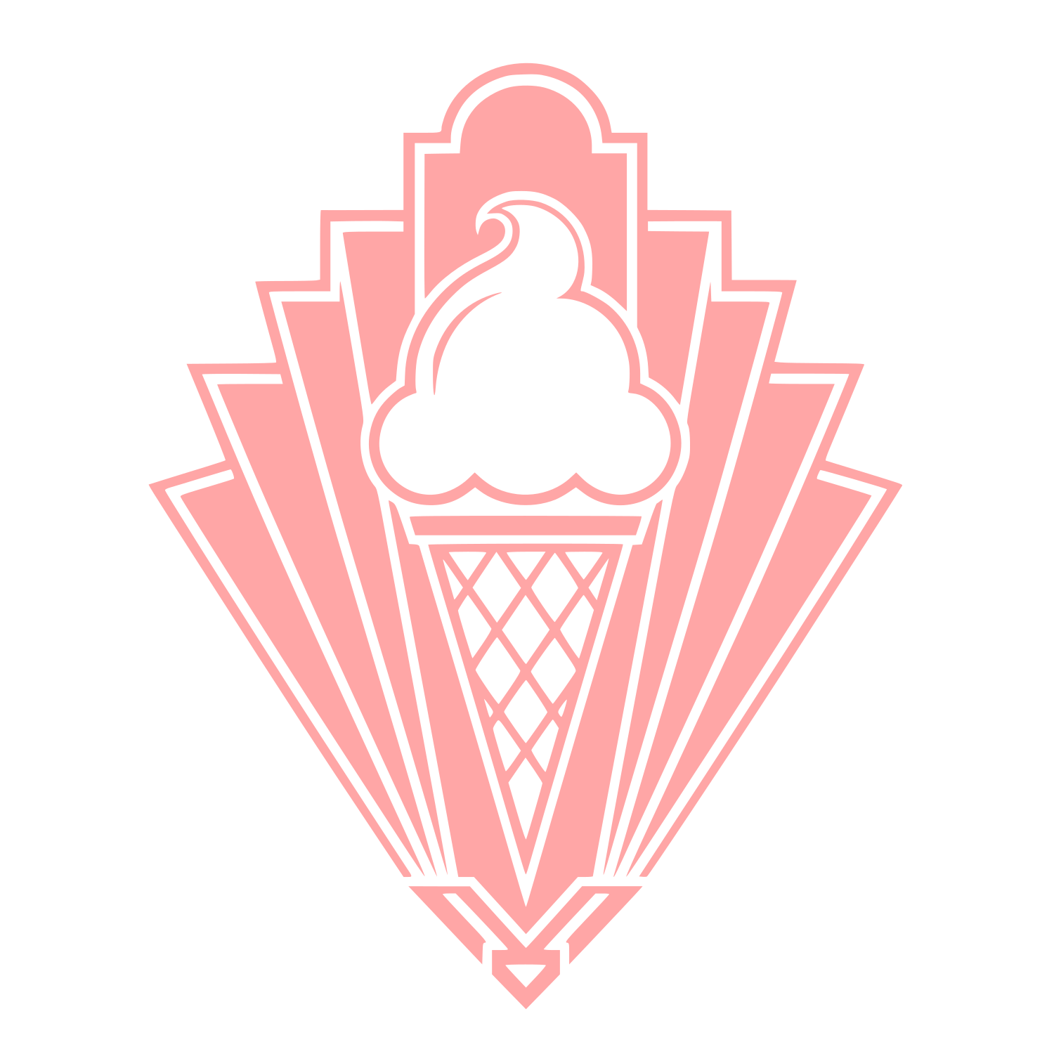 Art Deco Ice Cream Cone Logo #ffa6a6