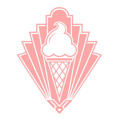 Art Deco Ice Cream Cone Logo #ffa6a6
