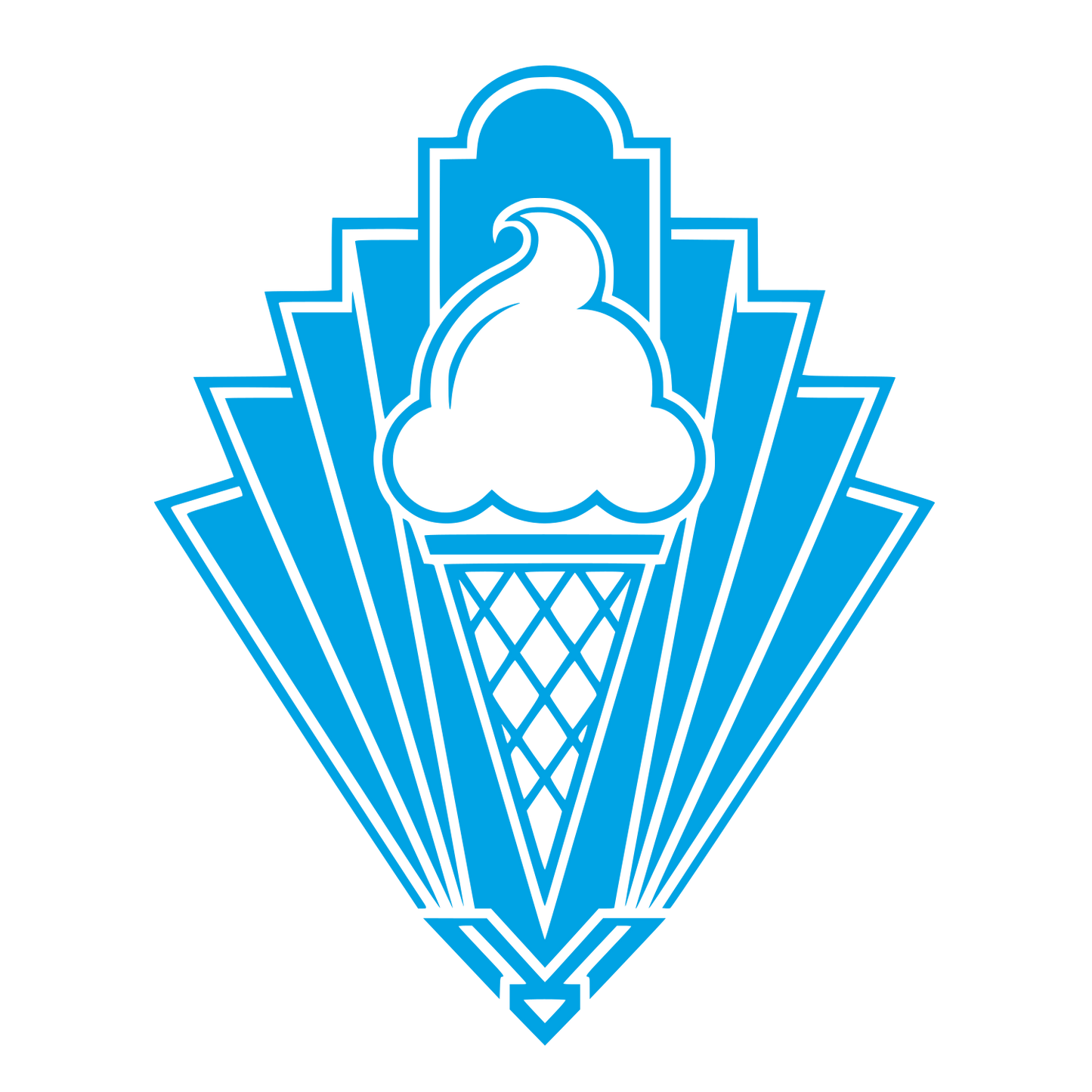 Art Deco Ice Cream Cone Logo #00a3e4